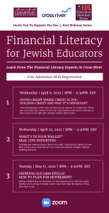 Financial Literacy for Jewish Educators: 3-Part Webinar Series